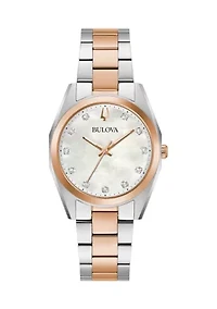 Surveyor Women's Diamond Accent Two-tone Stainless Steel Bracelet Watch