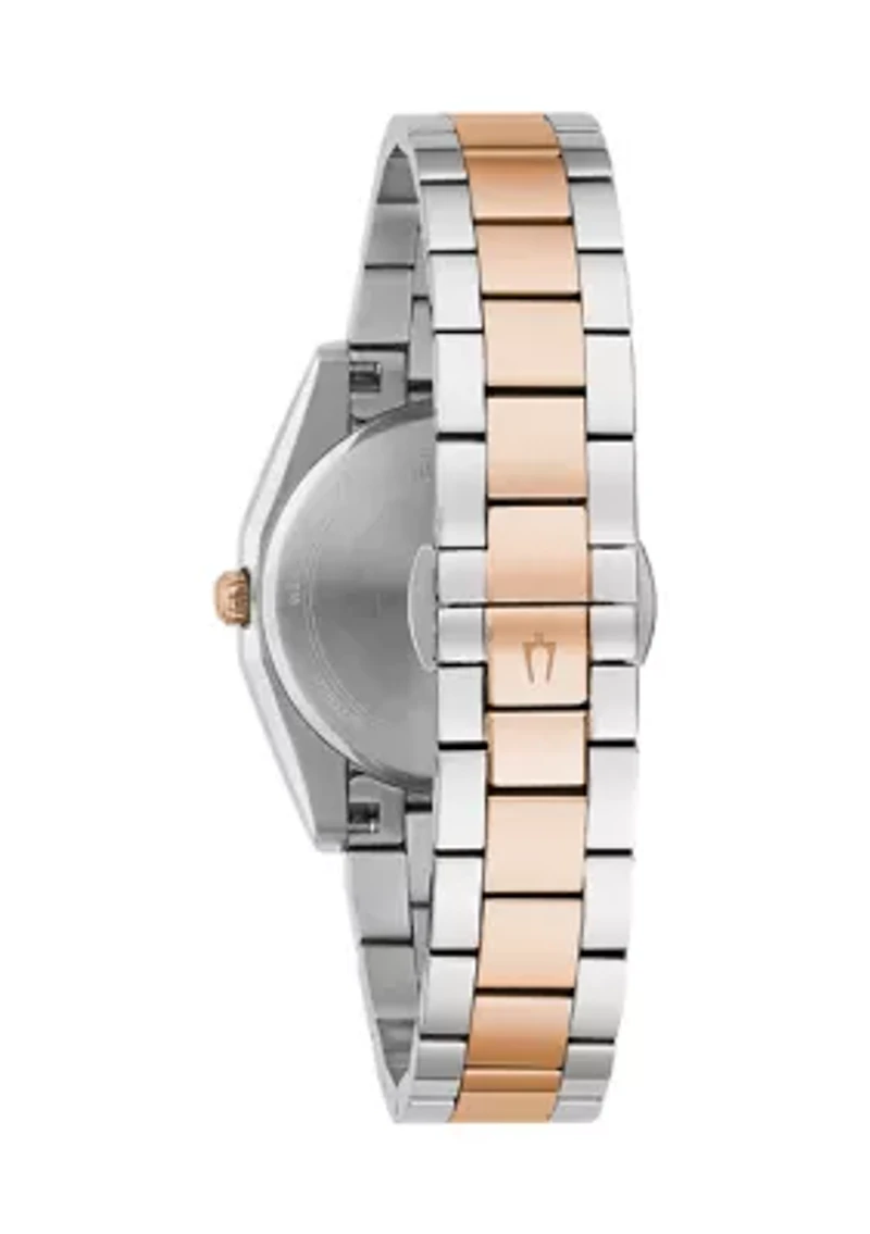Surveyor Women's Diamond Accent Two-tone Stainless Steel Bracelet Watch