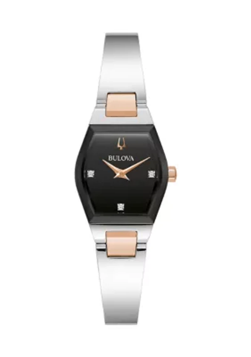 Women's Modern Gemini Two Tone Stainless Steel Bangle Watch - 22.5 Millimeter