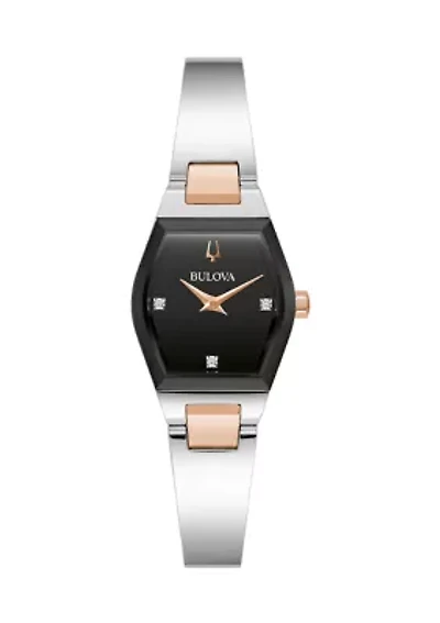 Women's Modern Gemini Two Tone Stainless Steel Bangle Watch - 22.5 Millimeter