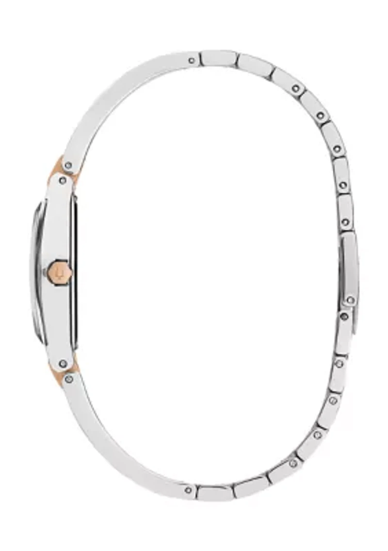 Women's Modern Gemini Two Tone Stainless Steel Bangle Watch - 22.5 Millimeter