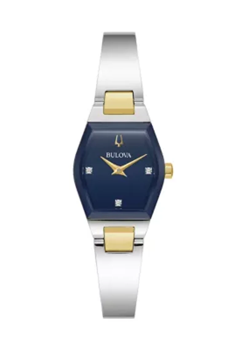 Women's Modern Gemini Two Tone Stainless Steel Bangle Watch