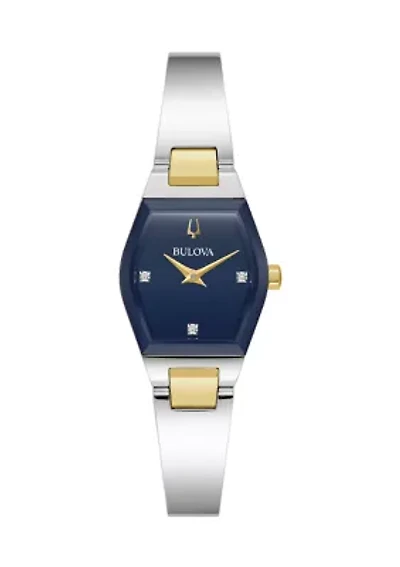 Women's Modern Gemini Two Tone Stainless Steel Bangle Watch