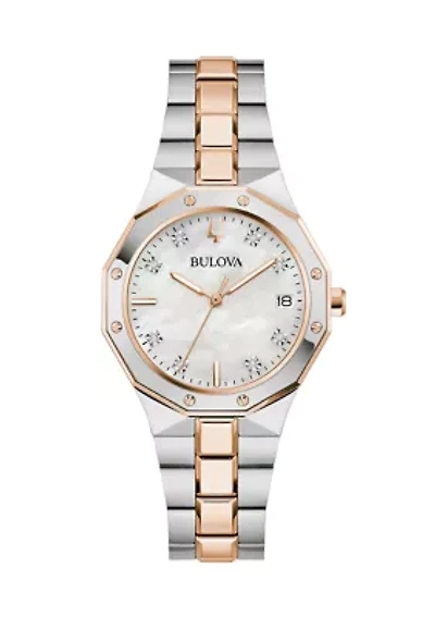Bulova Ladies Classic Prestige Two-Tone Bracelet Watch, 32 Millimeter 