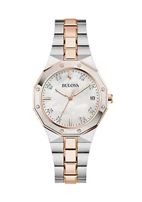 Bulova Ladies Classic Prestige Two-Tone Bracelet Watch, 32 Millimeter 