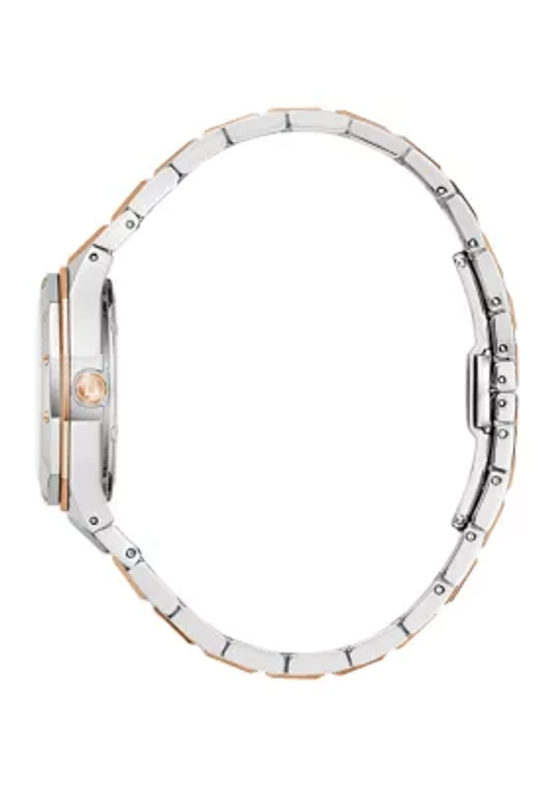 Bulova Ladies Classic Prestige Two-Tone Bracelet Watch, 32 Millimeter 