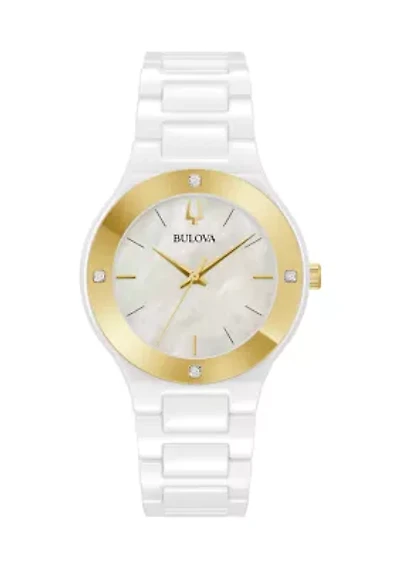 Women's Modern Millennia White Ceramic Bracelet Watch