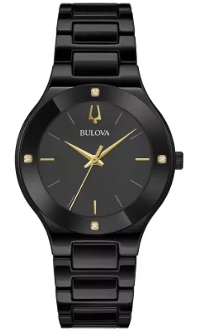 Women's Modern Millenia Diamond Black Ceramic Bracelet Watch, 31.5mm