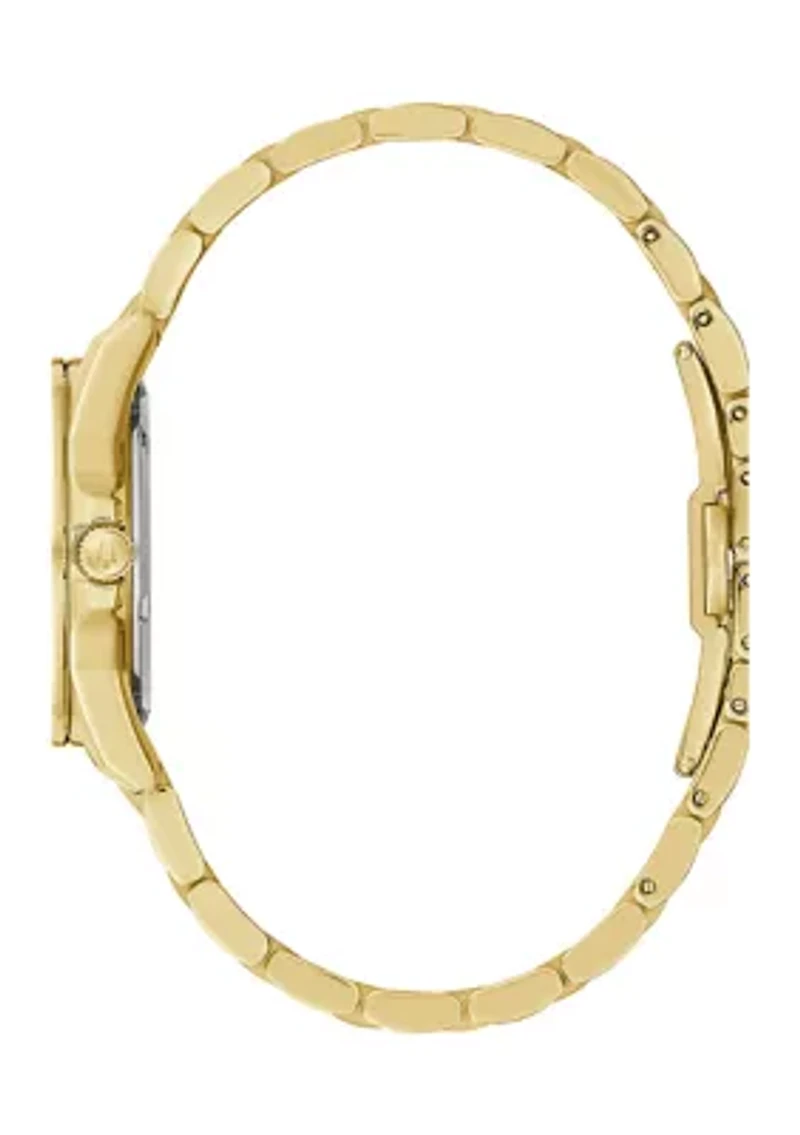 Women's Diamond Marine Star Gold Tone Stainless Steel Bracelet Watch