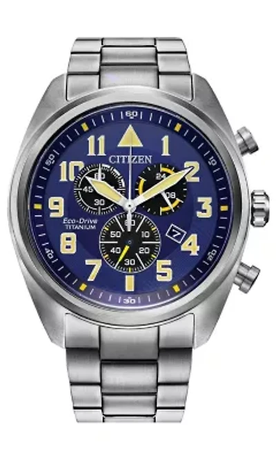 Citizen Eco-Drive Men's Garrison Chronograph Silver-tone Super Titanium™ Bracelet Watch, 44mm