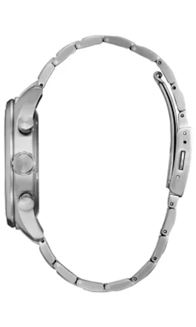 Citizen Eco-Drive Men's Garrison Chronograph Silver-tone Super Titanium™ Bracelet Watch, 44mm