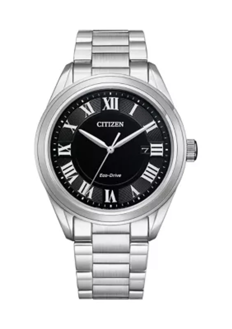 Men's Arezzo Silver Tone Stainless Steel Bracelet Watch