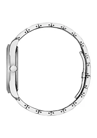 Men's Arezzo Silver Tone Stainless Steel Bracelet Watch