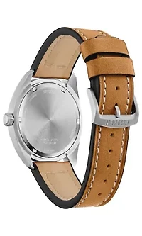 Citizen Eco-Drive Men's Avion Brown Leather Strap Watch, 42mm