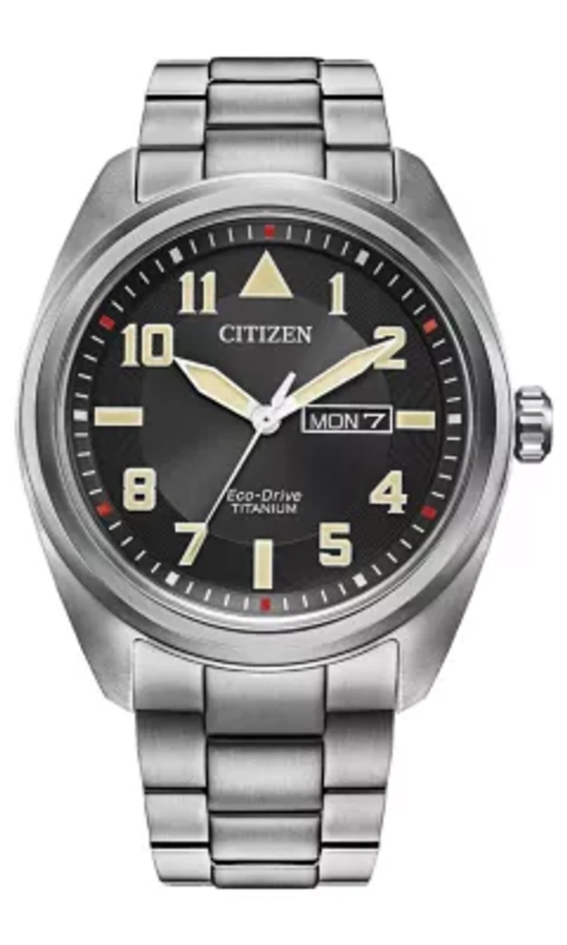 Citizen Eco-Drive Men's Garrison Silver-tone Super Titanium™ Bracelet Watch, 42mm