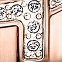 Women's Silhouette Crystal Accent Rose Gold-Tone Stainless Steel Bracelet Watch