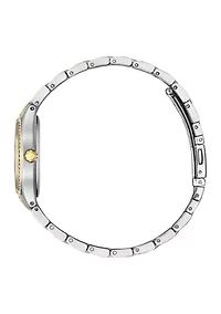 Women's Silhouette Crystal Accent Two Tone Stainless Steel Bracelet Watch