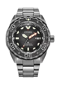 Men's Automatic Dive 46 Millimeter Silver-Tone Super Titanium Stainless Steel Bracelet Watch 