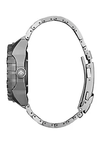 Men's Automatic Dive 46 Millimeter Silver-Tone Super Titanium Stainless Steel Bracelet Watch 