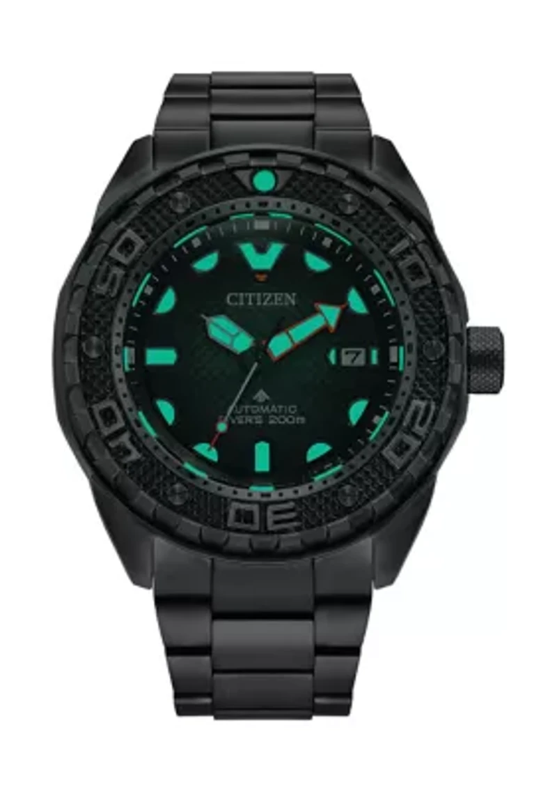 Men's Automatic Dive 46 Millimeter Silver-Tone Super Titanium Stainless Steel Bracelet Watch 