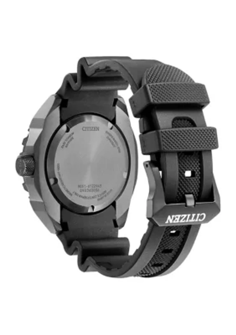 Men's 46 Millimeter Automatic Dive Black Strap Steel Bracelet Watch 