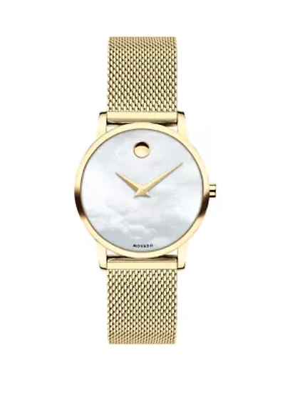 Women's Swiss Museum Gold Tone PVD Stainless Steel Mesh Bracelet Watch