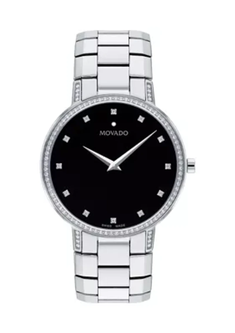 Stainless Steel Black Dial Bracelet Watch