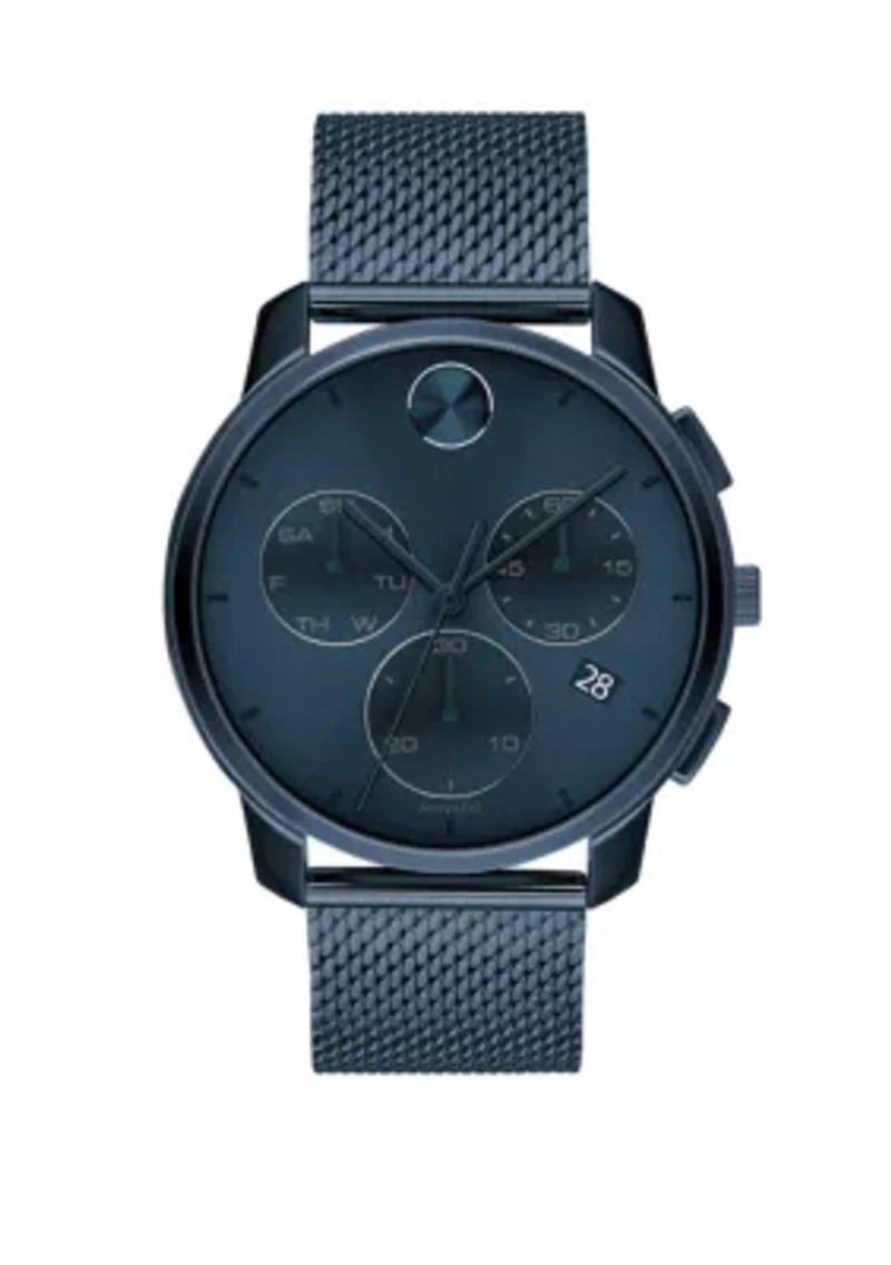 Men's 42 Millimeter Stainless Steel Bold Mesh Bracelet Watch