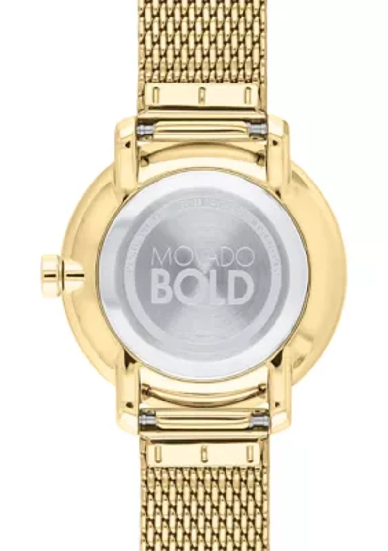 Women's Gold Tone Stainless Steel BOLD Mesh Bracelet Watch
