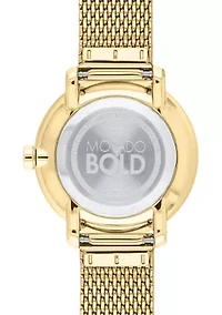 Women's Gold Tone Stainless Steel BOLD Mesh Bracelet Watch