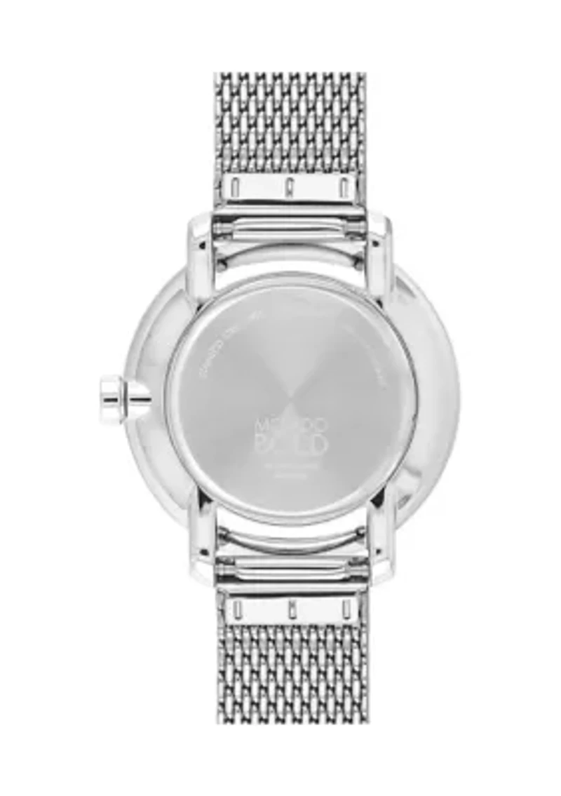 Bold Stainless Steel Mesh Bracelet Watch