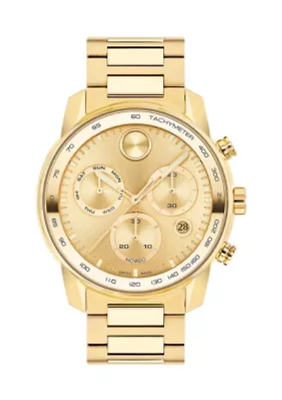 Bold Gold Steel Bracelet Watch
