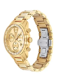 Bold Gold Steel Bracelet Watch