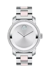 Women's Bold Silver Dial Bracelet Watch