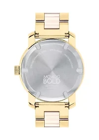 Women's Bold Beige Dial Two Tone Bracelet Watch