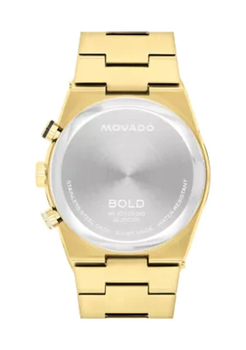 Bold Quest Black Chronograph Gold Tone Watch