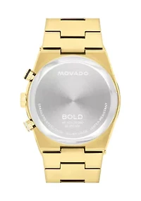 Bold Quest Black Chronograph Gold Tone Watch
