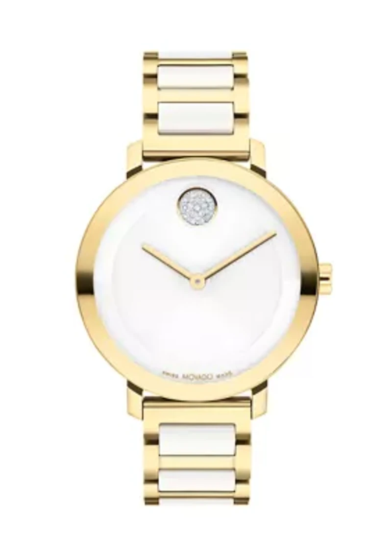 LDS Bold Evolution 34 Millimeter Gold Steel Watch