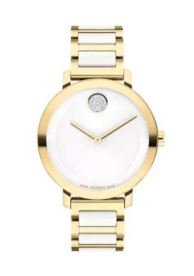 LDS Bold Evolution 34 Millimeter Gold Steel Watch