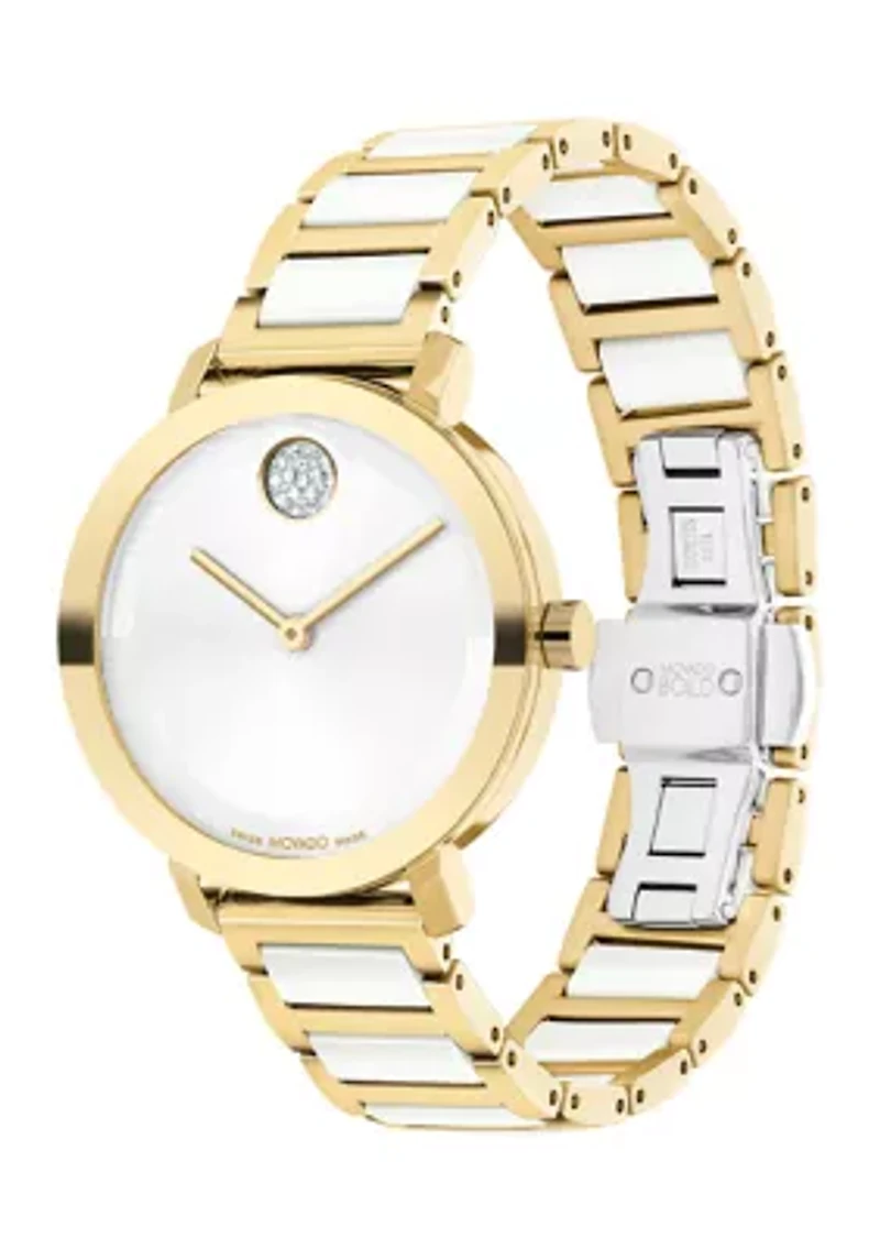 LDS Bold Evolution 34 Millimeter Gold Steel Watch