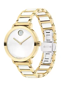 LDS Bold Evolution 34 Millimeter Gold Steel Watch