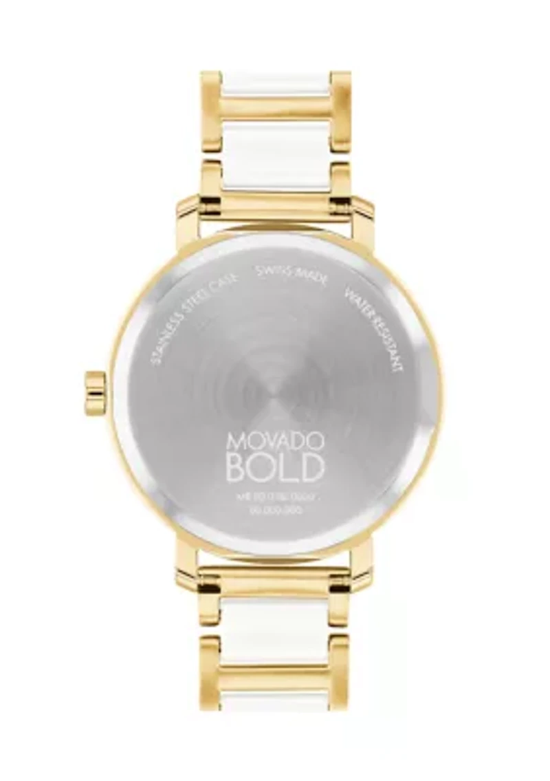 LDS Bold Evolution 34 Millimeter Gold Steel Watch
