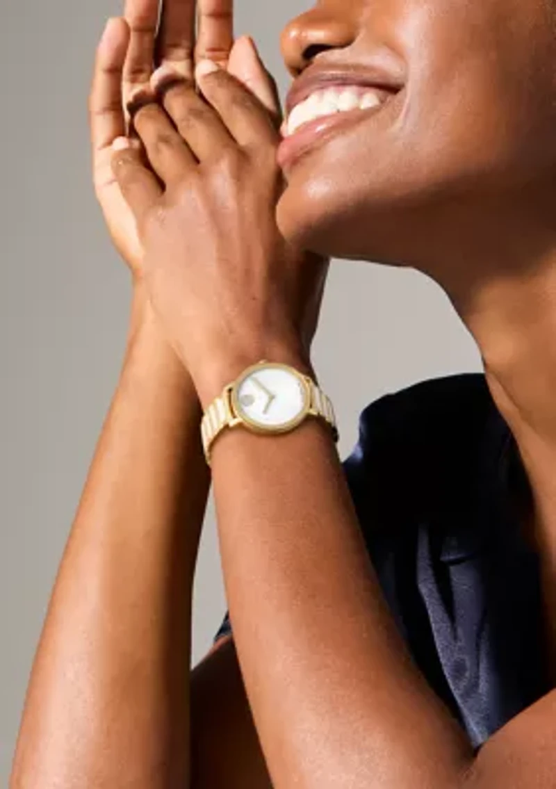 LDS Bold Evolution 34 Millimeter Gold Steel Watch