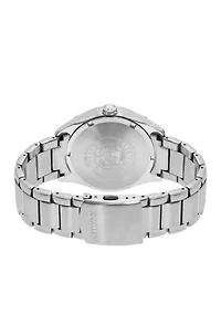 Men's Stainless Steel Dress Watch with Day and Date Subdial