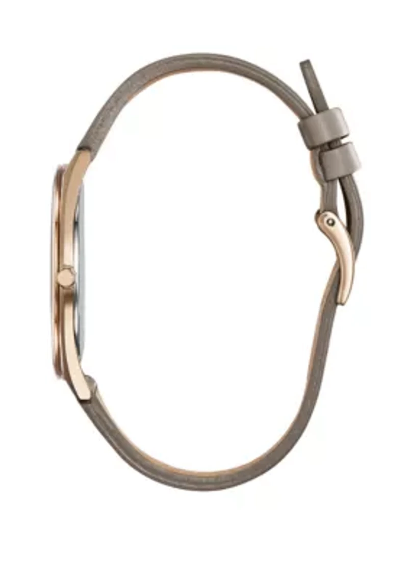 Eco Stiletto Taupe Leather Watch