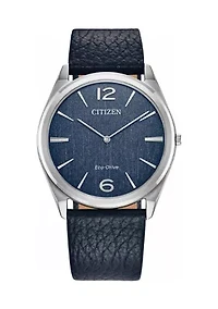 Citizens Unisex Classic Eco Blue Leather Strap Watch