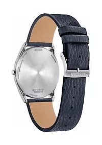 Citizens Unisex Classic Eco Blue Leather Strap Watch