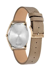 Citizens Unisex Classic Eco Beige Leather Strap Watch