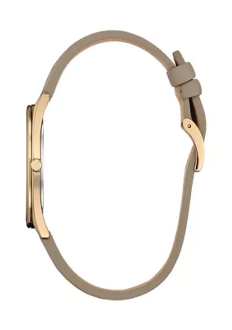 Citizens Unisex Classic Eco Beige Leather Strap Watch