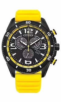 Citizen Mens Sport Casual Brycen Yellow Strap Watch 44.8mm